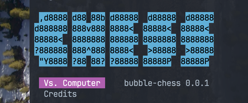 Bubble chess v0.0.1 main menu